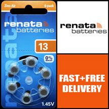 Renata Hearing Aid Batteries 13 (1 pack with 6 batteries)