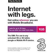 3 1GB Trio Pay as You Go Mobile Broadband SIM SIM Pack Pouch