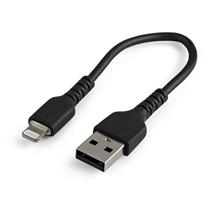 StarTech.com 15cm Durable USB A to Lightning Cable  Black USB Type A