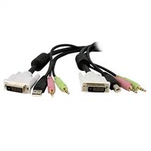 StarTech.com 15ft 4in1 USB Dual Link DVID KVM Switch Cable w/ Audio &