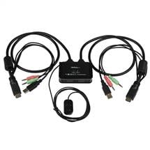 StarTech.com 2 Port USB HDMI Cable KVM Switch with Audio and Remote