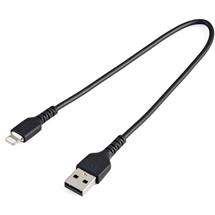 StarTech.com 30cm Durable USB A to Lightning Cable  Black USB Type A
