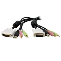 StarTech.com 6ft 4in1 USB Dual Link DVID KVM Switch Cable w/ Audio &
