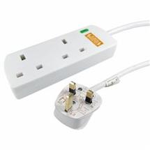 Spire Mains Power Multi Socket Extension Lead, 2Way, 2M Cable, Surge